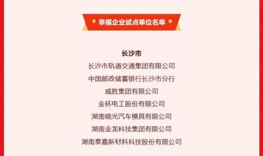 眾鑫新材入選湖南省第二批服務(wù)職工綜合體和幸福企業(yè)（園區(qū)）試點(diǎn)單位